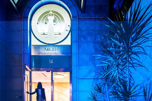 The Argus Building turns blue for diabetes awareness